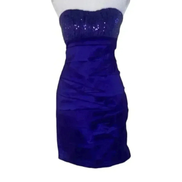 Ruby & Rox Strapless Purple Cocktail Party Dress - Picture 1 of 6